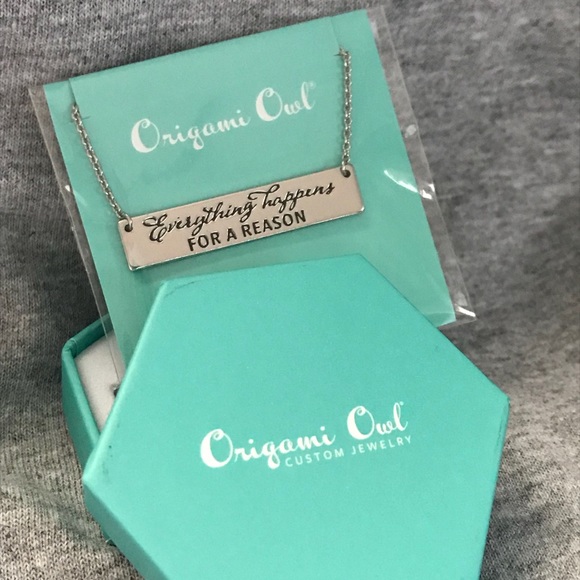 Bn Silver Bar Origami Owl Necklace Nwt